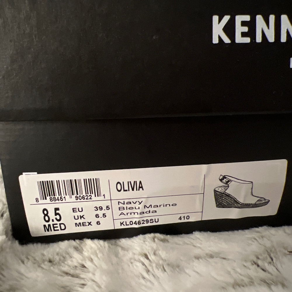 Kenneth Cole Navy Suede Wedges